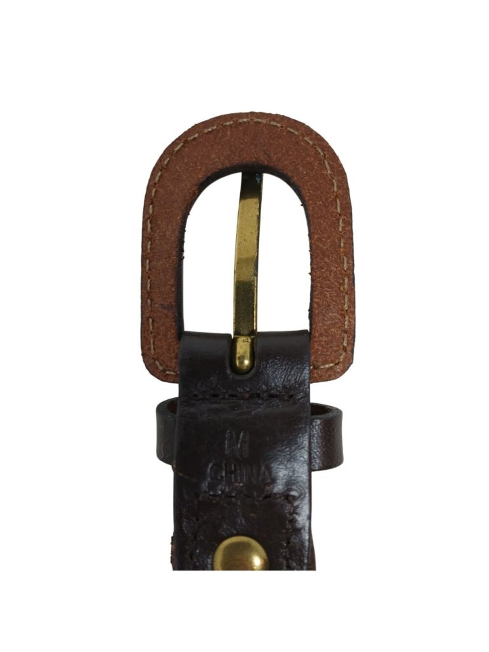Liz Claiborne Medium Belt Womens Woven Leather & Brass Buckle #I-7 - Picture 6 of 9